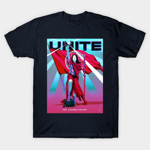 Unite For A Global Victory Poster Variant T-Shirt by graphicblack